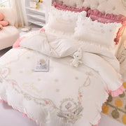 Embroidery Cotton Floral Bedding Set