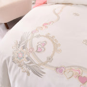 Embroidery Cotton Floral Bedding Set