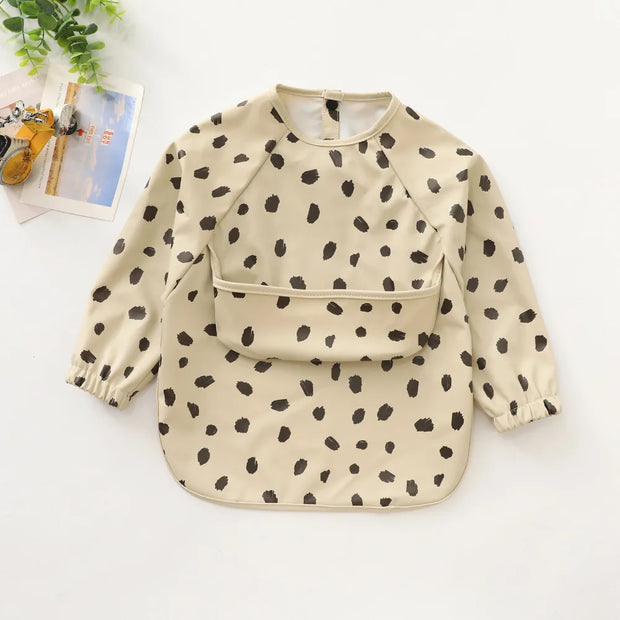 Baby Long Sleeve Bib With Waterproof Pocket