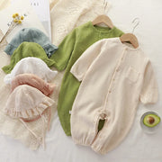 Baby Cotton Hat & Long Sleeve Jumpsuit