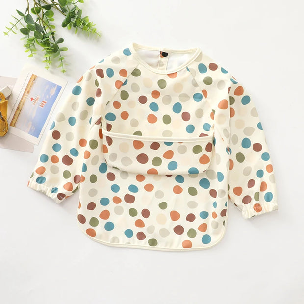 Baby Long Sleeve Feeding Aprons With Waterproof Pocket