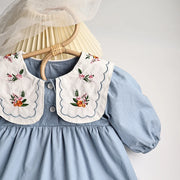 Baby and Toddler Big Collar Embroidered Bodysuit