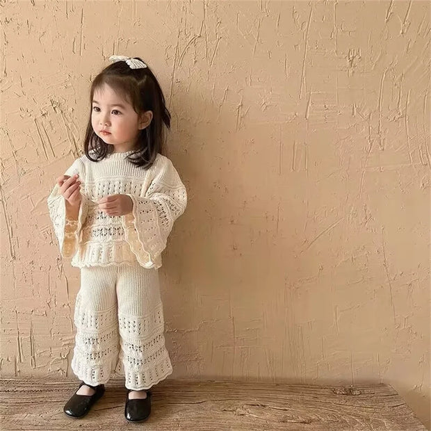 Elastic Shirts & Wide Pants Kids Dress