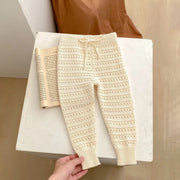 Cotton Hollow Knitted Coat & Pant