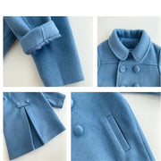 Winter Girl Woolen Cotton Coat  Double Breasted