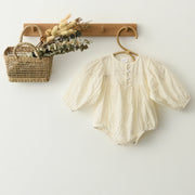 Baby Girl Ivory Lace Summer Organic Cotton Ruffle