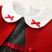 Young Girls Red Sweater Set, White Blouse & Sleeveless Dresses