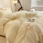 French Princess Style Bedding Sets Ruffle Lace Bow Quilt Cover