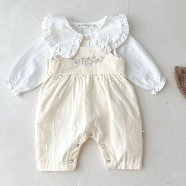 Baby Embroidery Long Sleeved Floral Jumpsuit