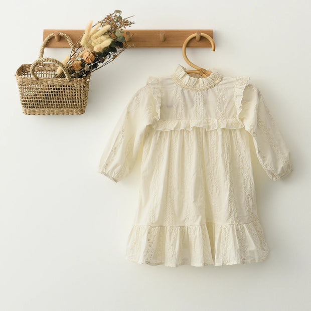 Baby Girl Ivory Lace Summer Organic Cotton Ruffle